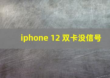 iphone 12 双卡没信号